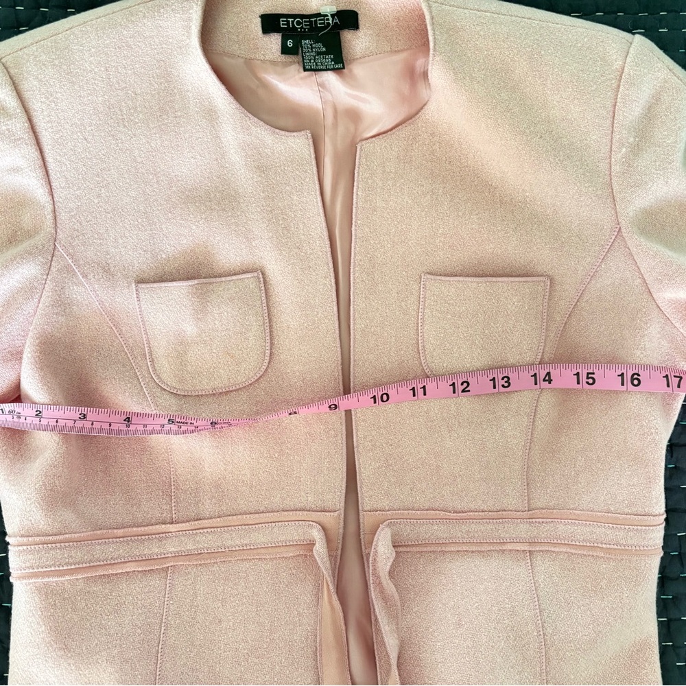 🌸 Pink Tie-Front Etctera Blazer – Size 6 – Feminine Belted Waist, Fully Lined - Picture 12 of 12